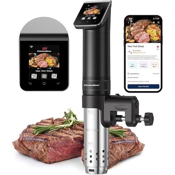 KitchenBoss WIFI Sous Vide Cooker with Presets