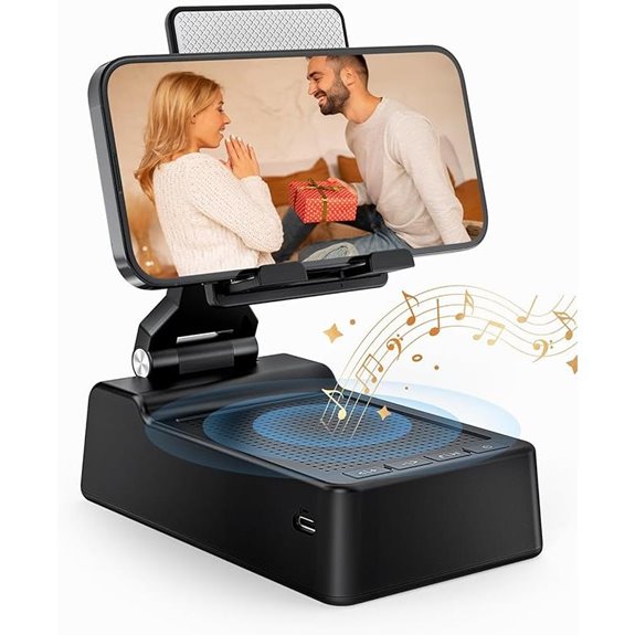 Bluetooth Phone Stand with Speakers for All Devices