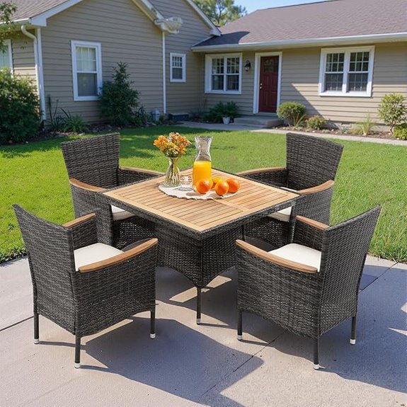 Wisteria Lane 5-Piece Rattan Patio Dining Set