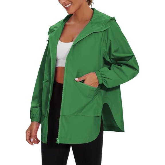 PESION Women's Waterproof Raincoat with Pockets