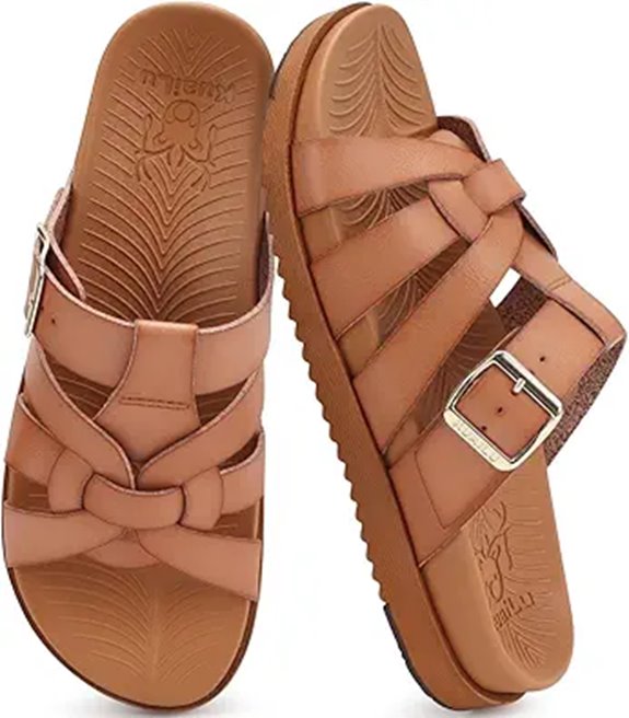 KuaiLu Gladiator Sandals for Women with Arch Support