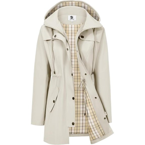 SaphiRose Women's Waterproof Long Rain Jacket with Hood