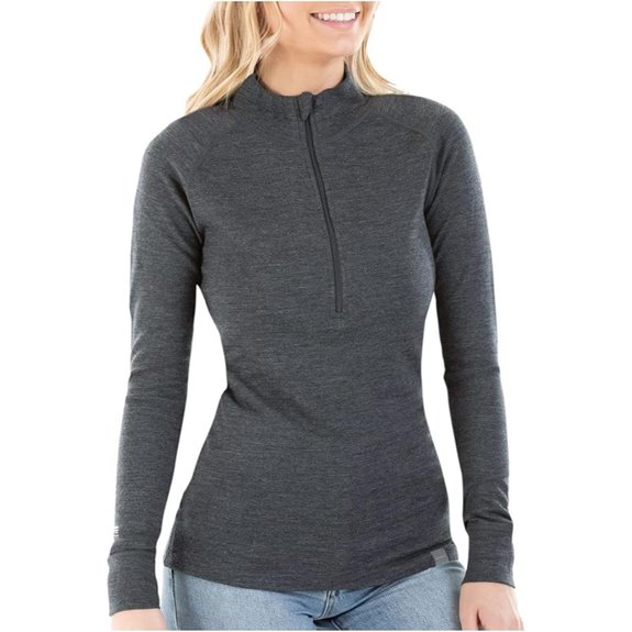 MERIWOOL Women's 100% Merino Wool Half Zip Sweater