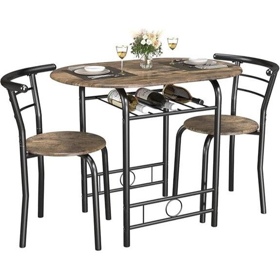 JUMMICO 3-Piece Wooden Table & Chairs Set