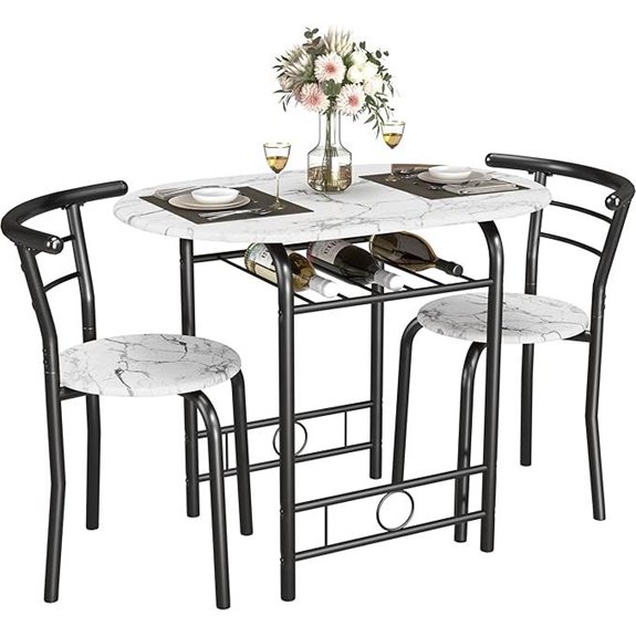 JUMMICO 3-Piece Wooden Table & Chairs Set