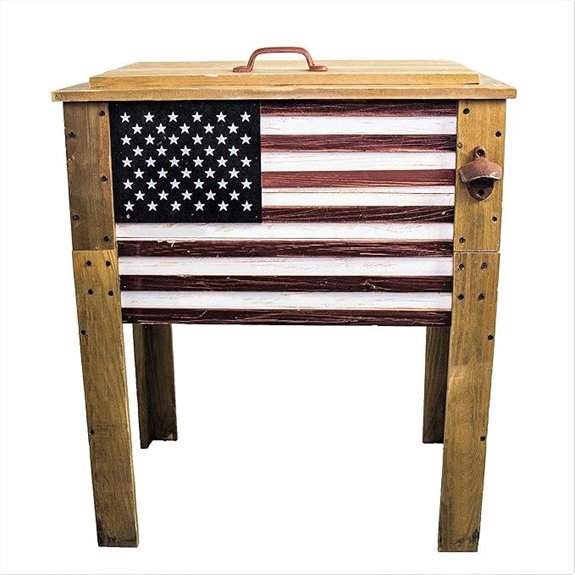 Backyard Expressions Wooden Patio Cooler with Bottle Opener