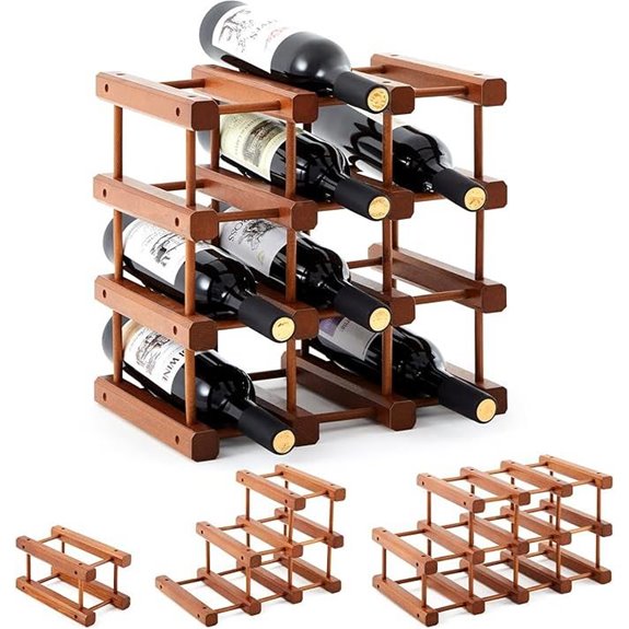 wooden wine rack organizer