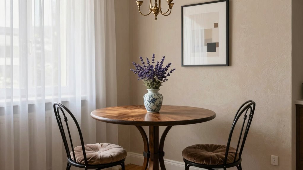 compact european dining arrangement