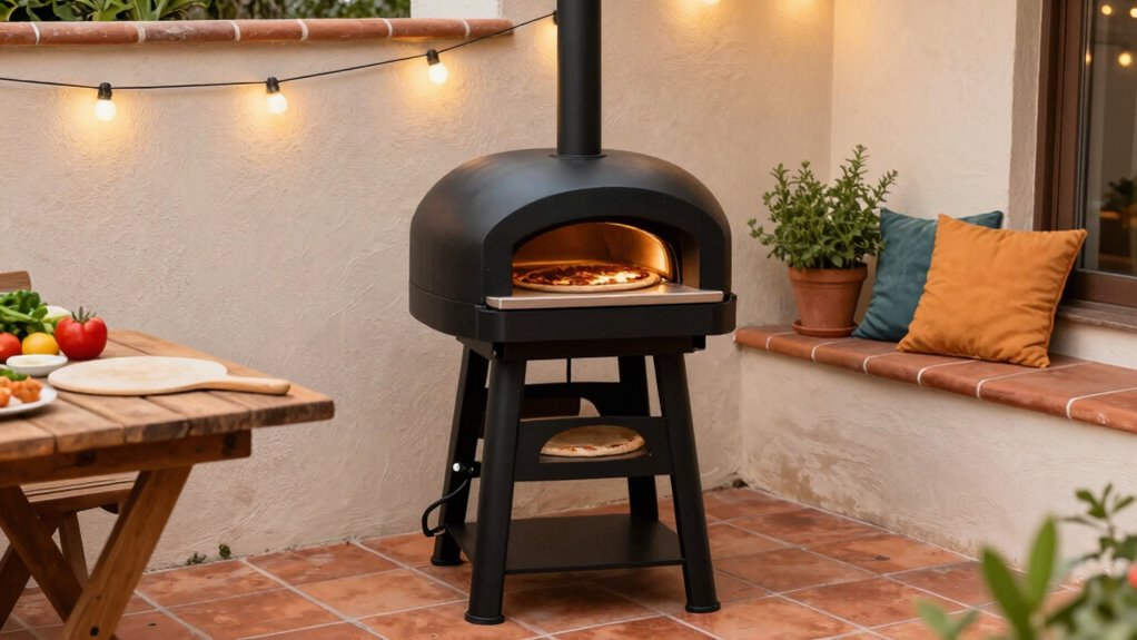 compact stylish outdoor pizza setup