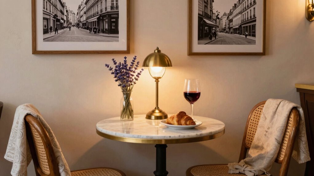 create cozy french bistro atmosphere