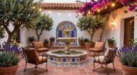 create mediterranean outdoor ambiance