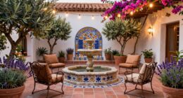create mediterranean outdoor ambiance