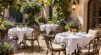 european style patio dining
