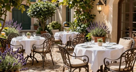 european style patio dining