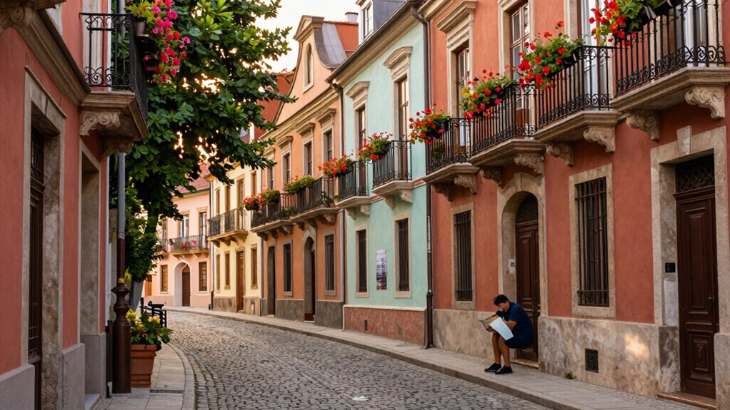 historic winding city streets