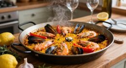 home paella party setup