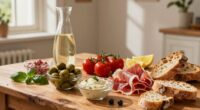 italian style casual appetizer setup