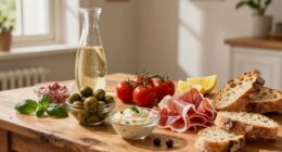 italian style casual appetizer setup