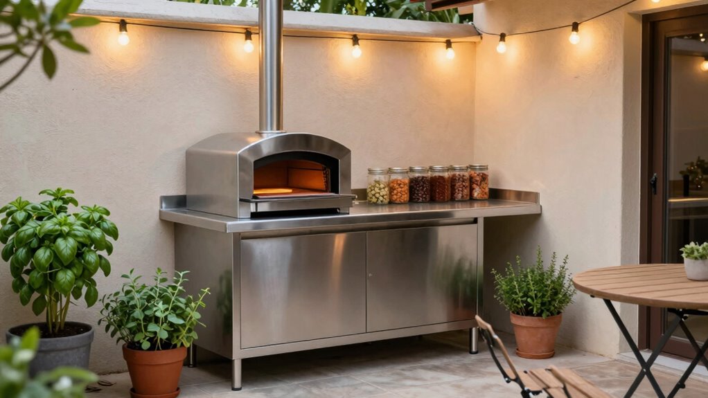 outdoor pizza station setup