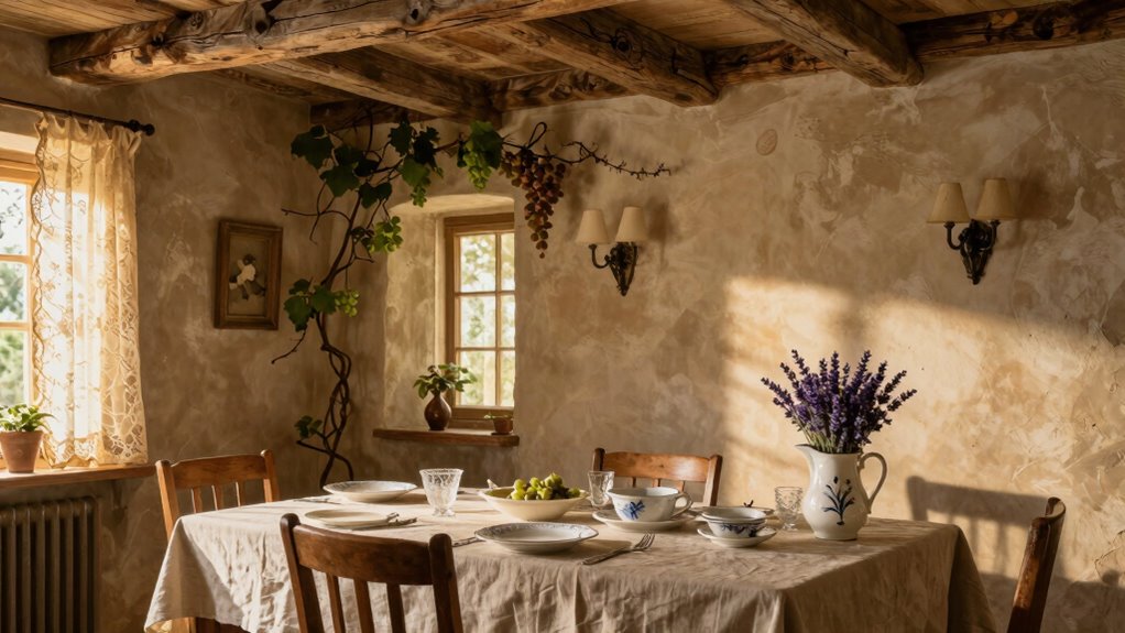 rustic charm with warm lighting