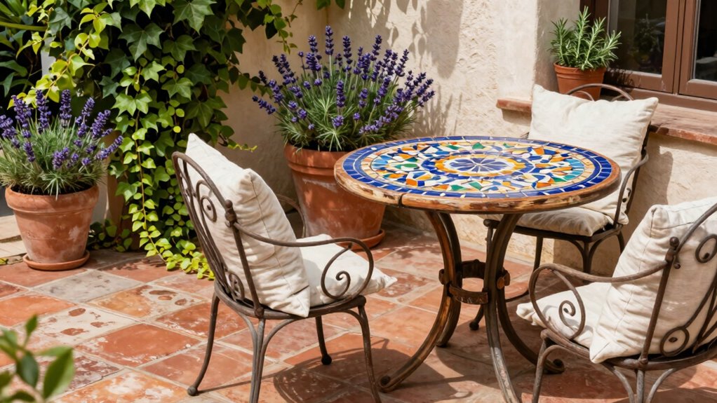 rustic colorful outdoor furniture
