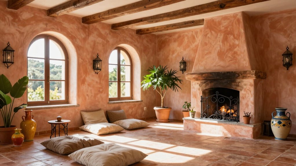 vibrant textiles and natural materials