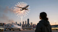 Chicago Plane Fireworks Strike